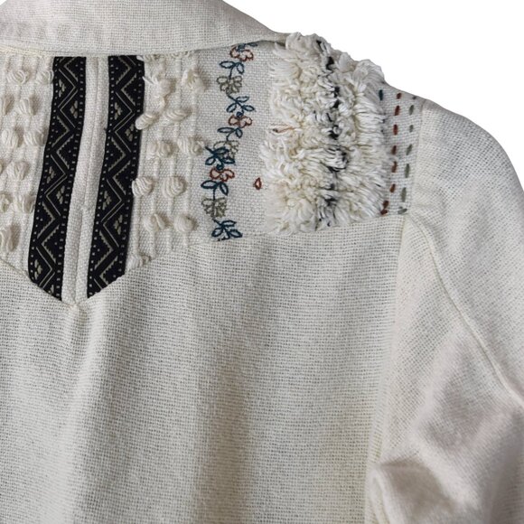 Shyanne Cream Embroidered Textured Jacket Size XS Boho Western Festival - Picture 5 of 10